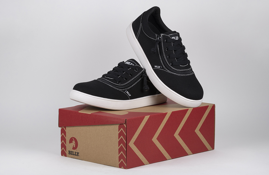 Men's Black/White Stitch Billy Sneaker II Low Profile zipperenzo.nl